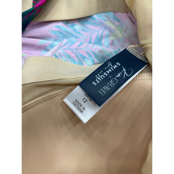 Kim Gravel x Swimsuit For All Womens Pink Floral Padded Tankini Shorts Size 12 - Picture 7 of 9